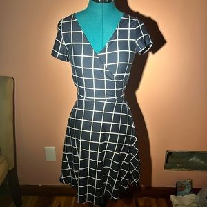 Blue geometric dress